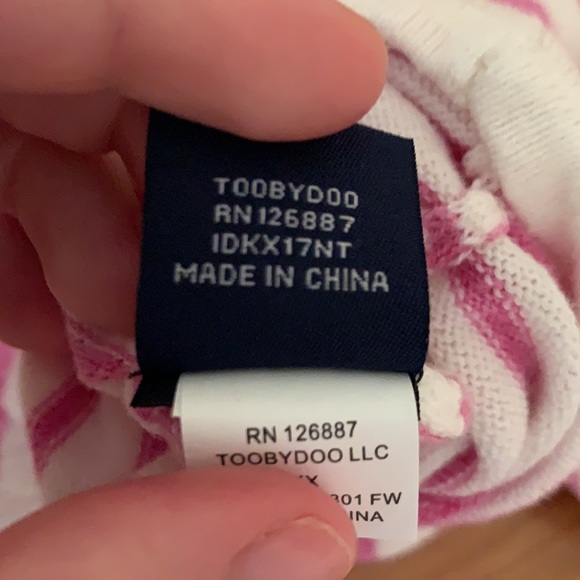 Toobydoo Knit White and Pink Striped Romper, 0-3 months - Picture 8 of 8